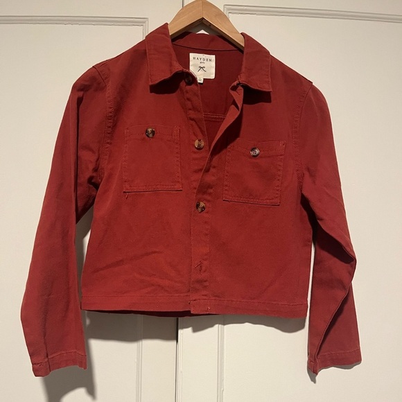 Hayden Girls Burnt Orange Cotton Cropped Jacket - Picture 1 of 3